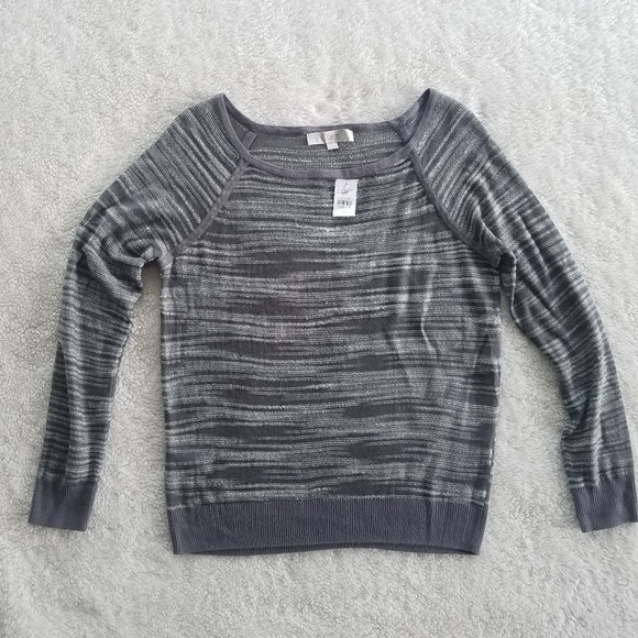 LOFT Sweaters - LOFT Lightweight Heather Grey Space Dyed Sweater